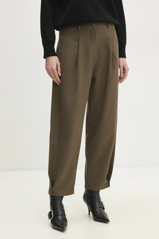 Answear.LAB spodnie tkanina zielony b9607.ilk