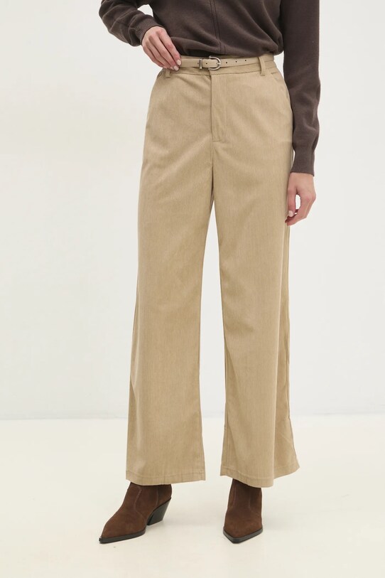 Answear Lab pantaloni de catifea cord drept bej 14584.ios