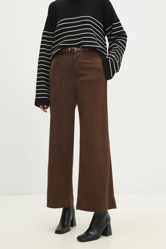 Answear.LAB spodnie sztruksowe z elastanem brązowy 14584.ios