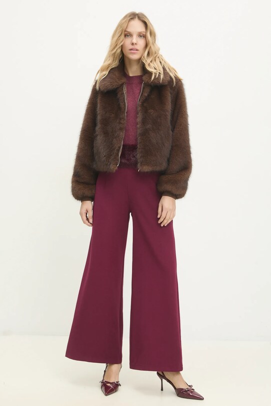 Answear Lab pantaloni CBPA3176.IKK burgundia WW25