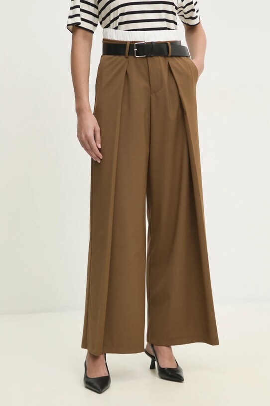 Answear Lab pantaloni alta marrone LD2228.hlk
