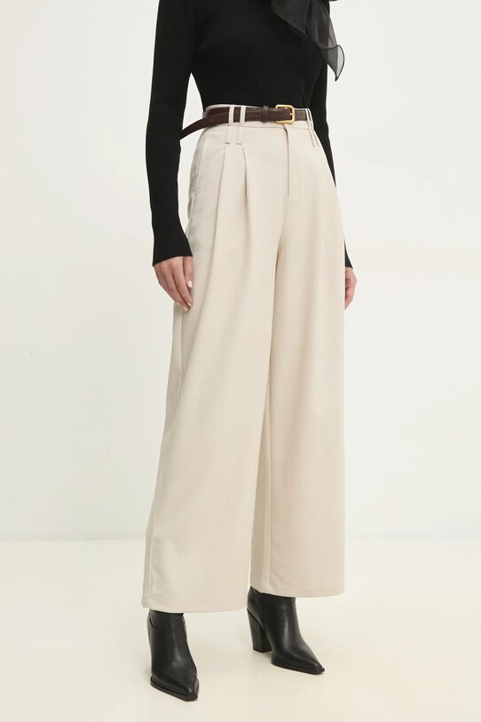 Answear Lab pantaloni alta beige 22935.HWK