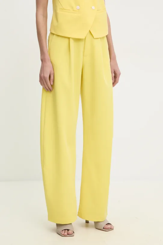 Answear Lab pantaloni alta giallo LD2216.HWK