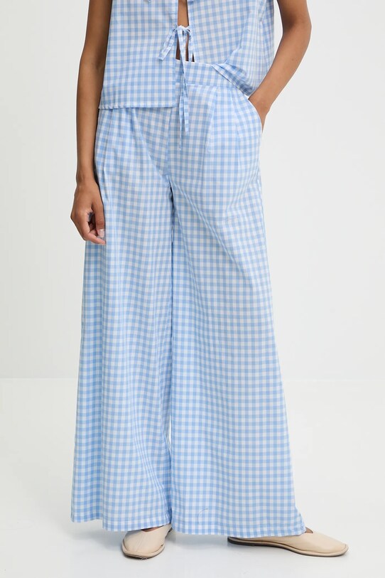 Answear Lab pantaloni de bumbac drept albastru 13463.fos