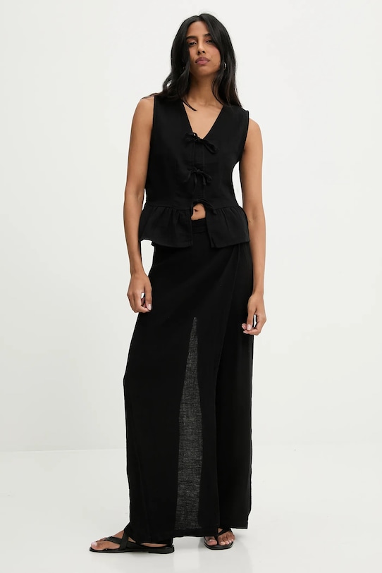 Βαμβακερό παντελόνι Answear.LAB P28.3498.tos μαύρο WW25