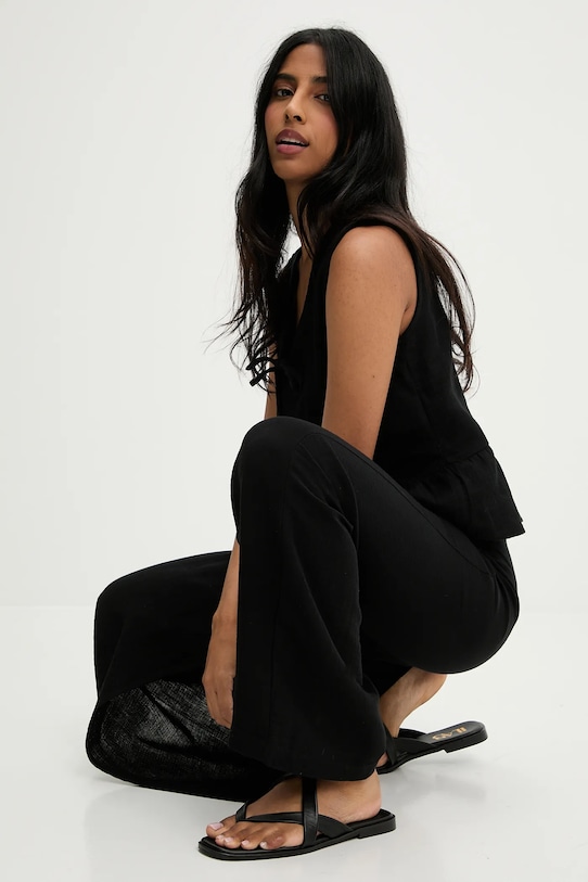 Βαμβακερό παντελόνι Answear.LAB μαύρο P28.3498.tos