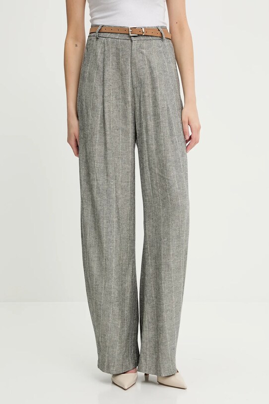 Answear Lab pantaloni din amestec de in drept gri 2627.HAK