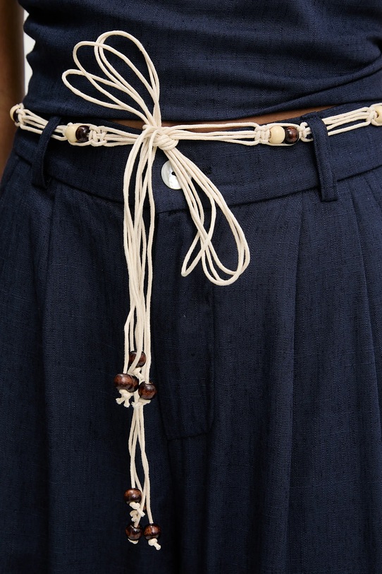 Answear Lab pantaloni din in bleumarin L9143.hak