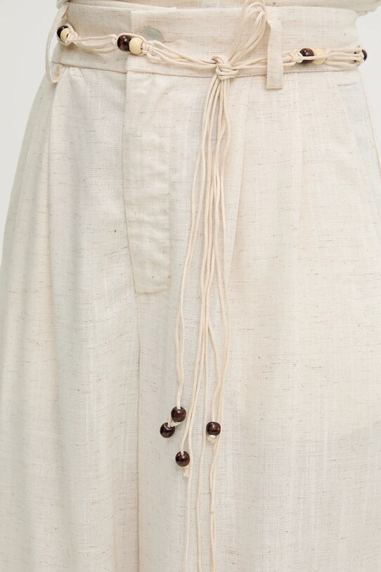 Answear Lab pantaloni din in bej L9143.hak