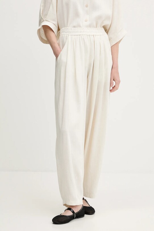 Answear Lab pantaloni din in chinos bej LD2656.hak