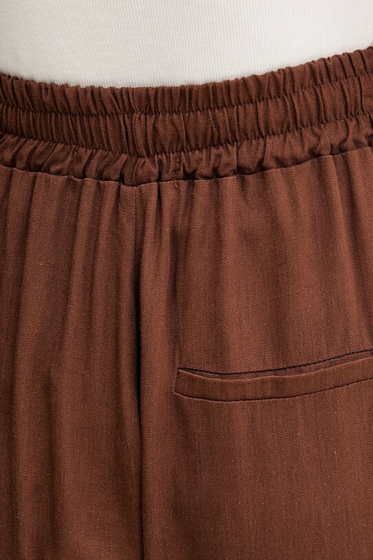 Answear Lab pantaloni din in maro LD2656.hak
