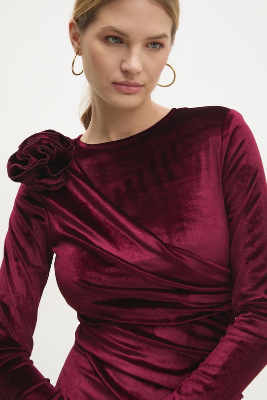 Answear.LAB sukienka welurowa bordowy sng.64.tos