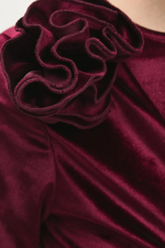 Answear.LAB sukienka welurowa sng.64.tos bordowy