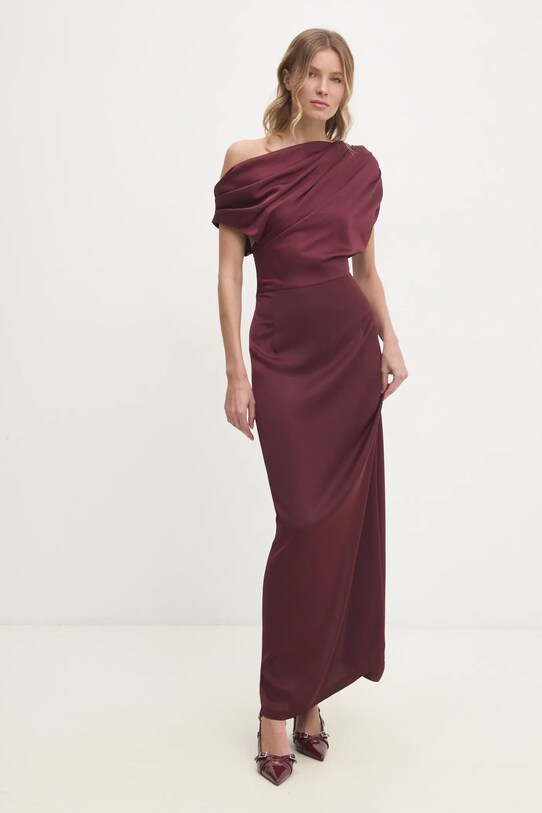 Answear Lab rochie maxi burgundia model2.tos