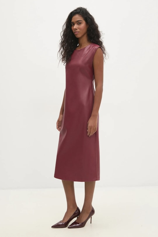 Answear Lab rochie midi rosu 3489.ilk