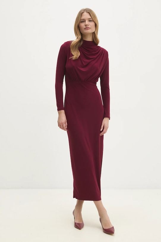 Answear.LAB sukienka z elastanem bordowy sng.76.tos