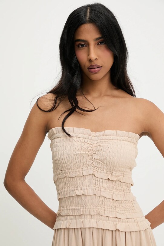 Lněné šaty Answear.LAB hnědá 91220.tos