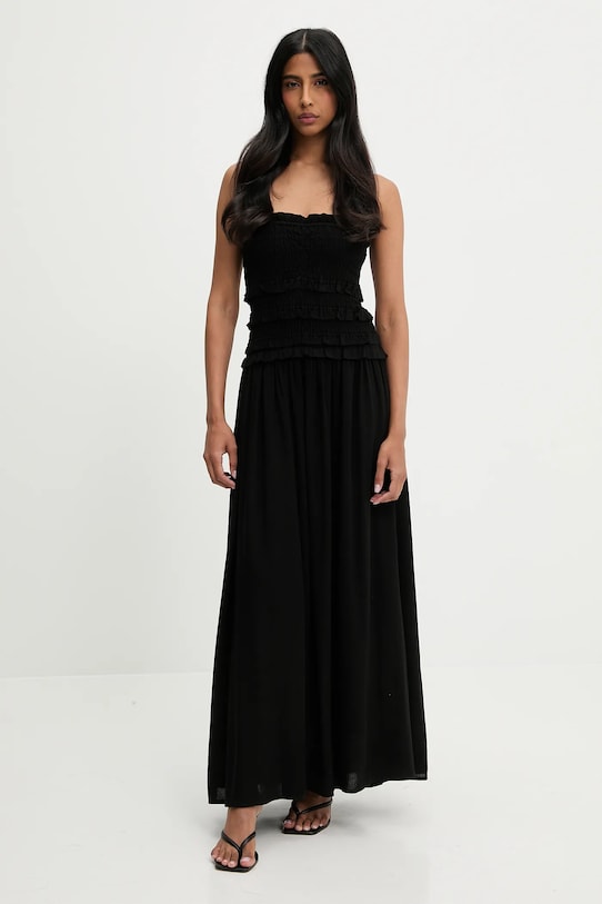 Answear Lab rochie din in maxi negru 91220.tos
