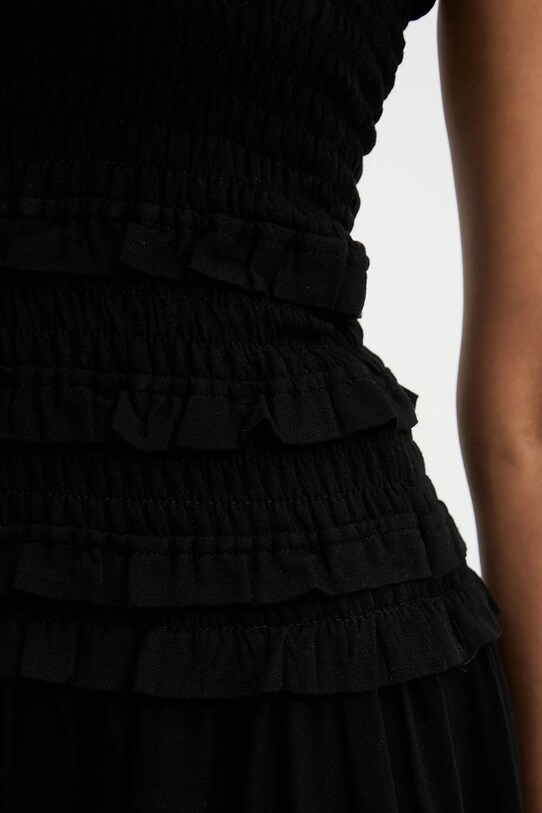 Answear.LAB sukienka z lnem 91220.tos czarny