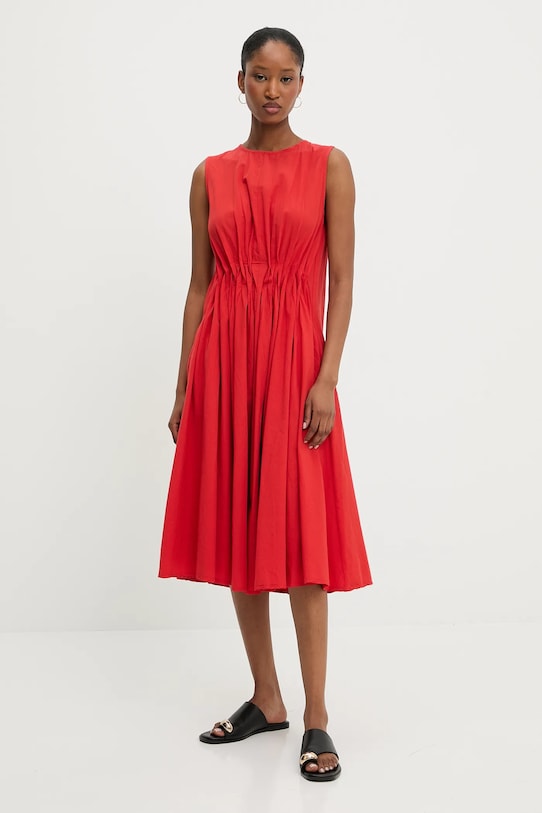 Answear.LAB vestito in cotone midi rosso 1620.tos