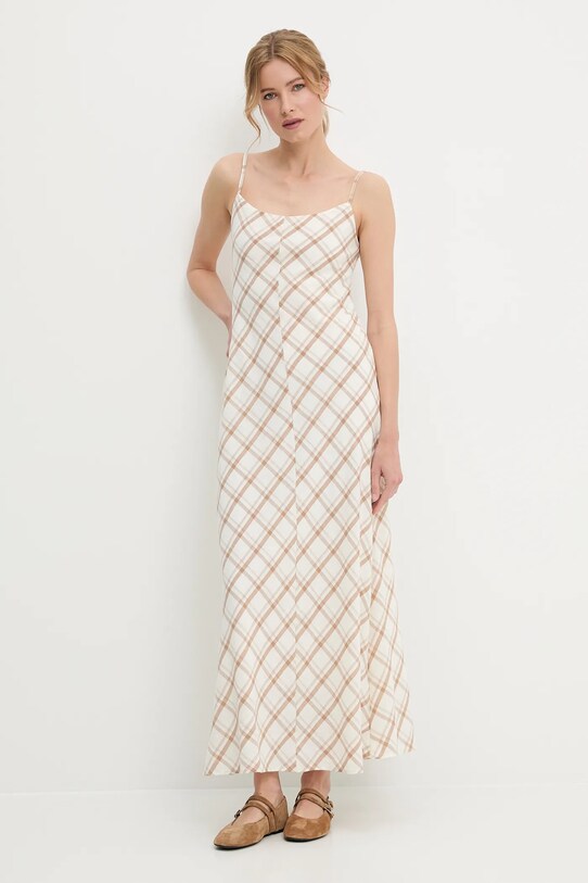 Памучна рокля Answear.LAB бежов N252090.tos