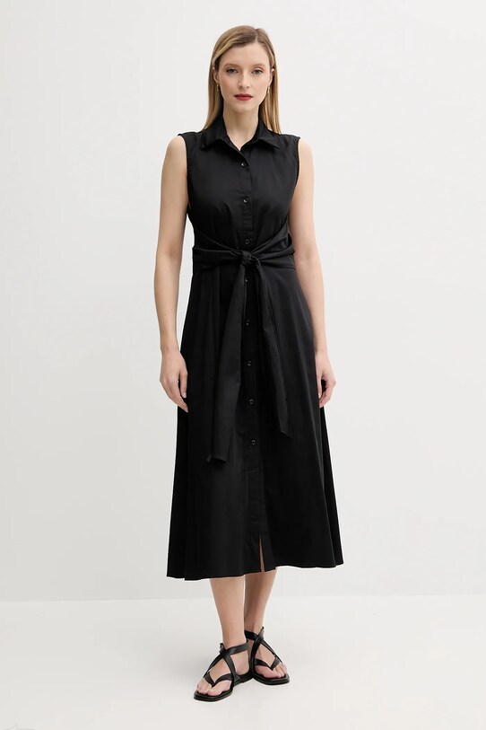Answear Lab rochie din bumbac fixat negru 20195.tos