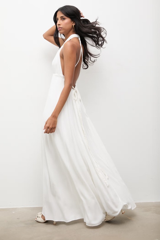 Answear Lab rochie maxi alb sng.141.tos