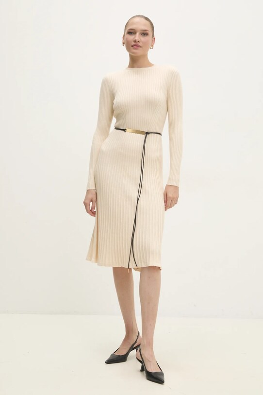 Answear.LAB sukienka z elastanem beżowy 5149.HWK