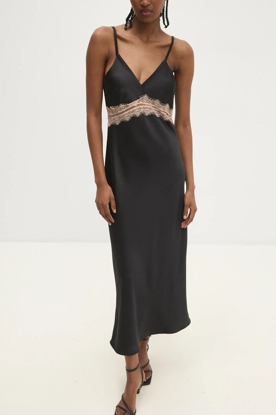 Answear.LAB sukienka tkanina czarny 92686.ios