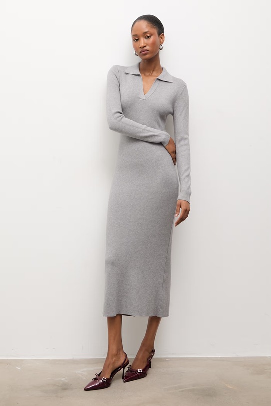 Φόρεμα Answear.LAB μακρύ γκρί hl044.ims