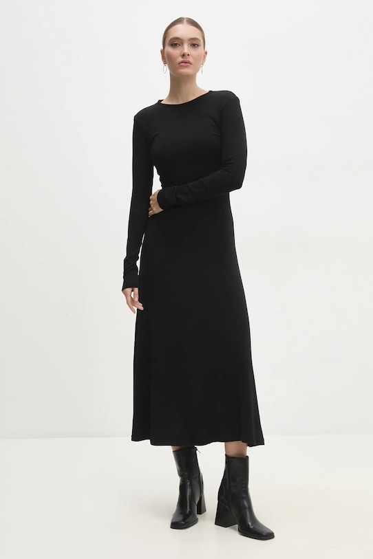 Haljina Answear.LAB bez uzorka crna 92731.ios