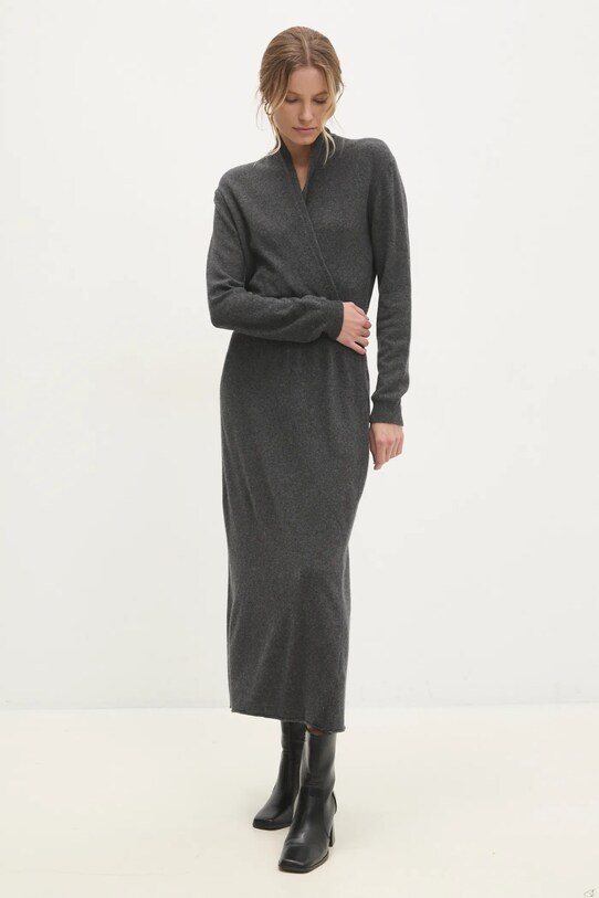 Answear.LAB sukienka wełniana e9334.ILK szary WW25