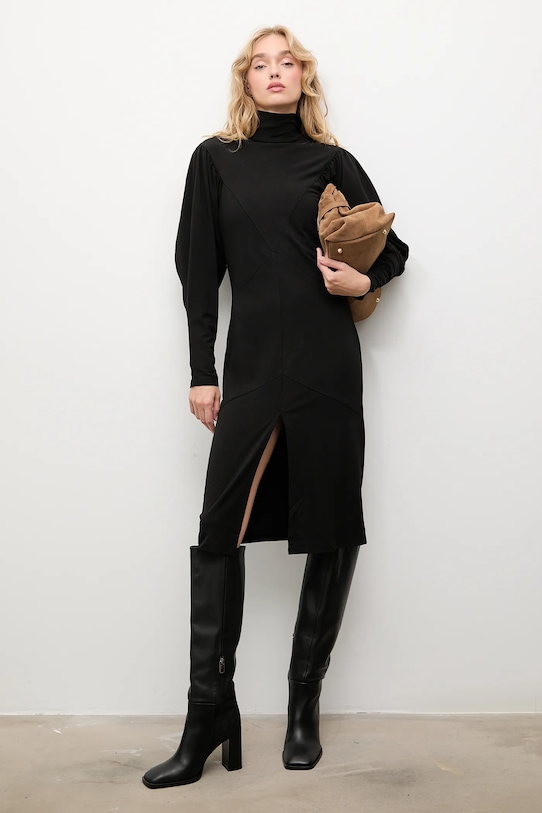 Φόρεμα Answear.LAB με ελαστάν μαύρο b8073.ilk