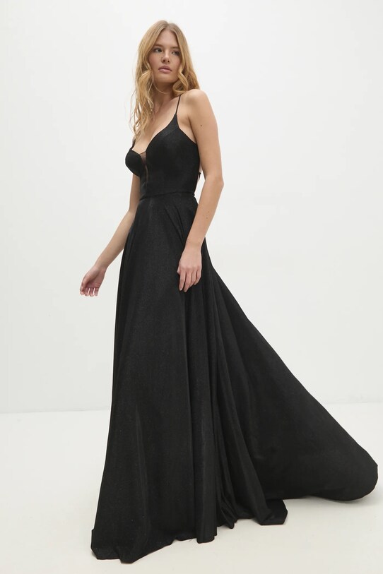 Answear Lab rochie forma V negru 6807.ims