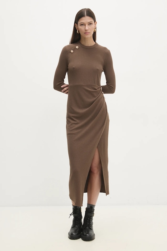 Answear Lab rochie midi maro 4565D.hms