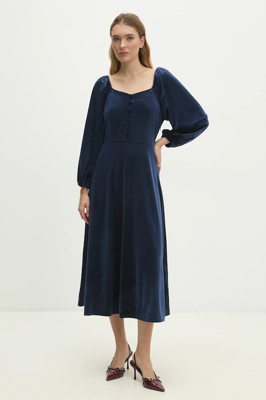 Answear Lab rochie de catifea r10338.FLK bleumarin WW25