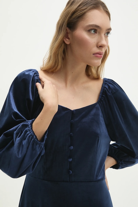 Answear Lab rochie de catifea bleumarin r10338.FLK