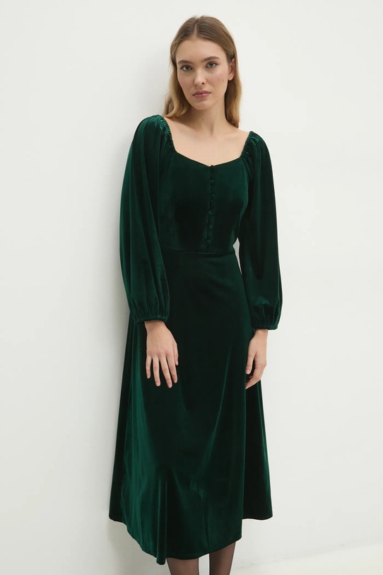 Haljina od velura Answear.LAB r10338.FLK zelena WW25