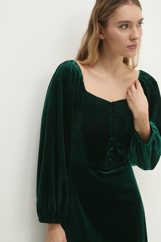 Haljina od velura Answear.LAB zelena r10338.FLK