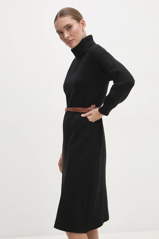 Answear Lab rochie midi negru 1079.hms