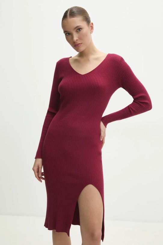 Answear Lab rochie midi rosu C3307.B.HWK