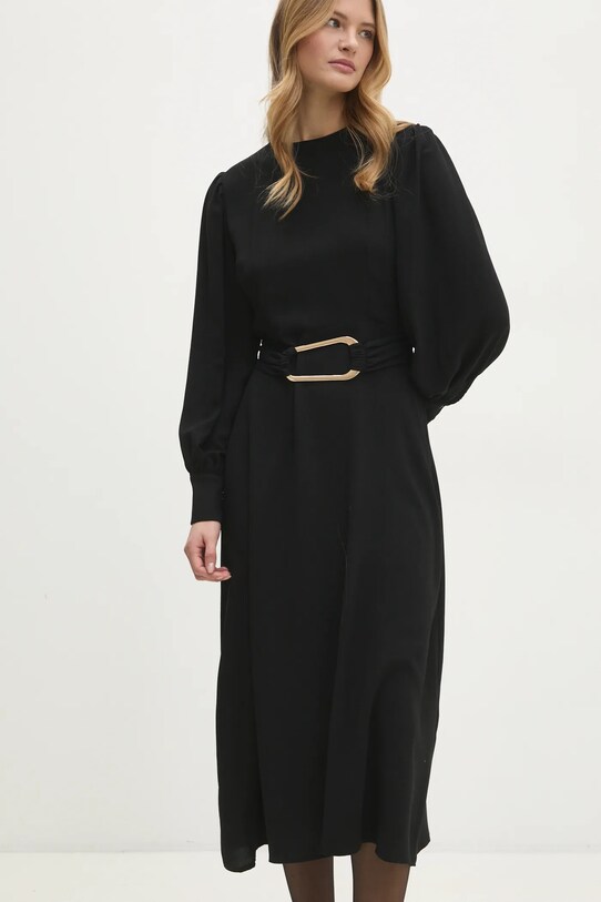 Answear.LAB sukienka midi czarny 3500.tos