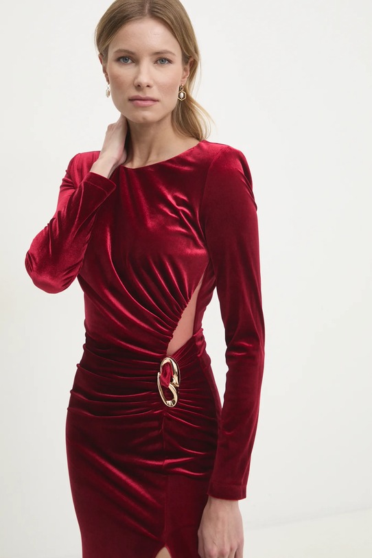 Haljina od velura Answear.LAB crvena 57931.tos