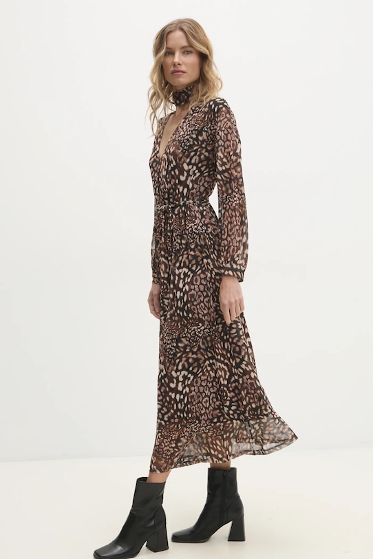 Šaty Answear.LAB zvieracia potlač béžová LD1886.HWK