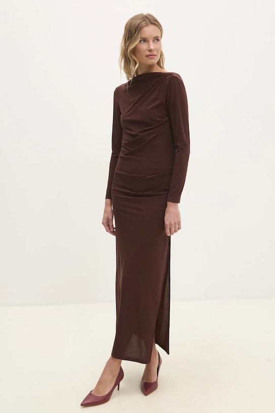 Answear Lab sukienka 75269.ilk brązowy WW25