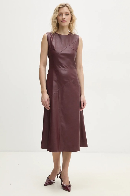 Answear Lab rochie midi burgundia b167b.iw