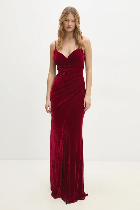 Answear Lab rochie de catifea VS5378.ijs burgundia WW25
