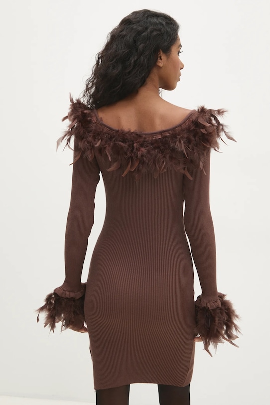 Odzież Answear.LAB sukienka g02011.ILK brązowy