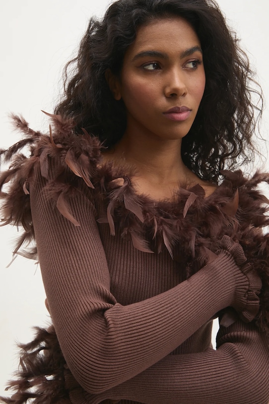 Answear.LAB sukienka brązowy g02011.ILK