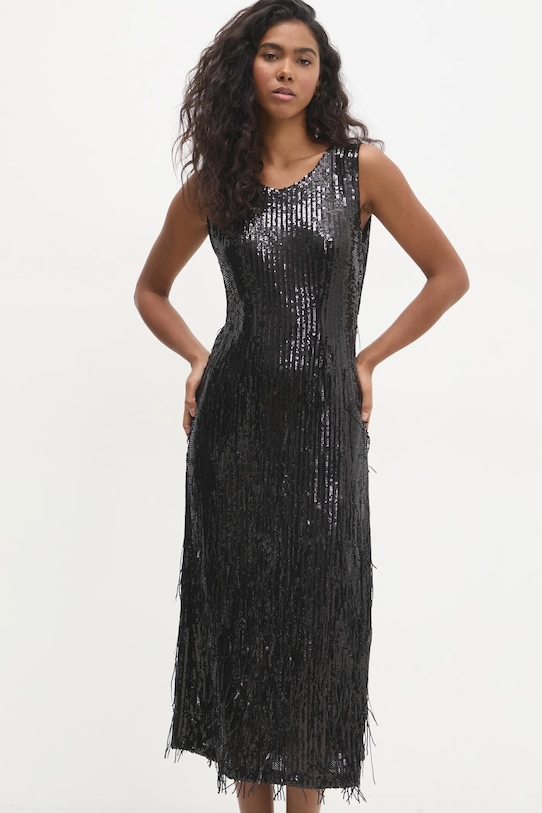 Answear Lab rochie midi negru 3464.ilk